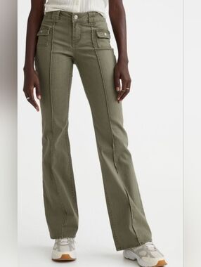 H&M Low Waist Flared Twill Cargo Pants